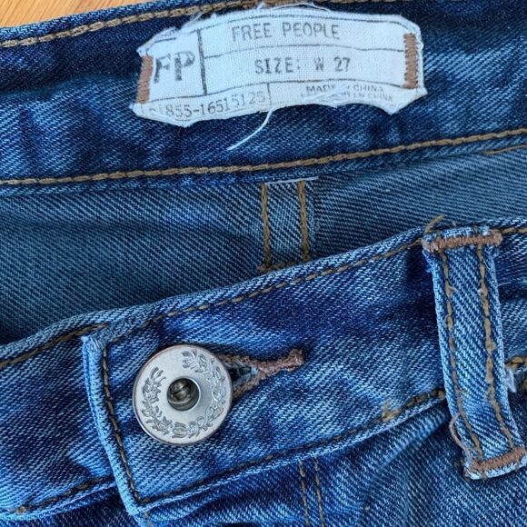 — Free People — High-waisted denim jean shorts 27  - Picture 2 of 6